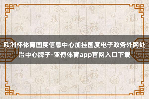 欧洲杯体育国度信息中心加挂国度电子政务外网处治中心牌子-亚傅体育app官网入口下载