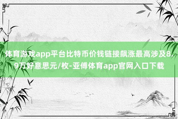 体育游戏app平台比特币价钱链接飙涨最高涉及8.9万好意思元/枚-亚傅体育app官网入口下载