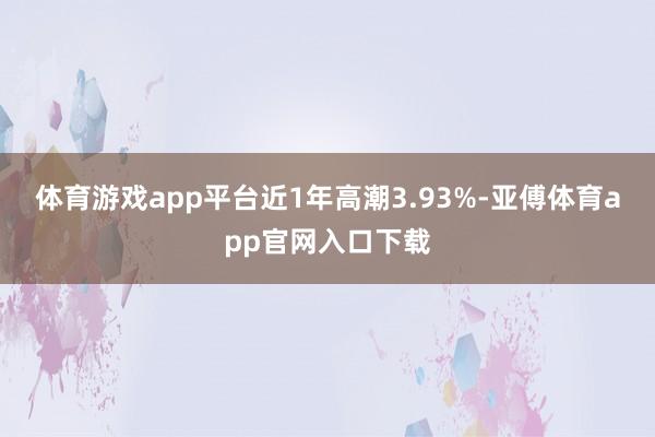 体育游戏app平台近1年高潮3.93%-亚傅体育app官网入口下载