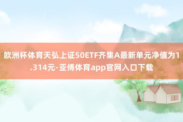 欧洲杯体育天弘上证50ETF齐集A最新单元净值为1.314元-亚傅体育app官网入口下载