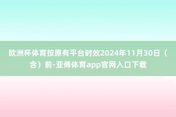 欧洲杯体育按原有平台时效2024年11月30日（含）前-亚傅体育app官网入口下载