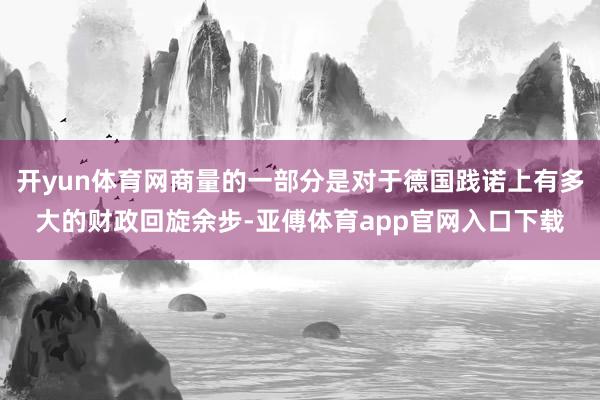 开yun体育网商量的一部分是对于德国践诺上有多大的财政回旋余步-亚傅体育app官网入口下载