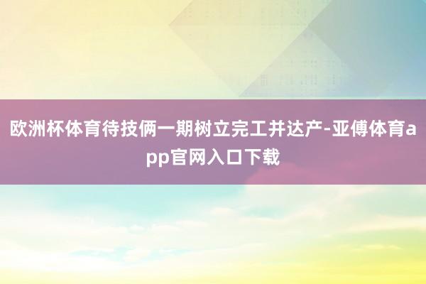 欧洲杯体育待技俩一期树立完工并达产-亚傅体育app官网入口下载