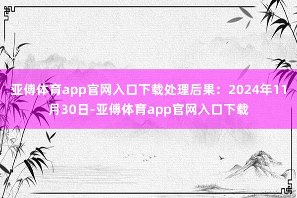 亚傅体育app官网入口下载处理后果：2024年11月30日-亚傅体育app官网入口下载