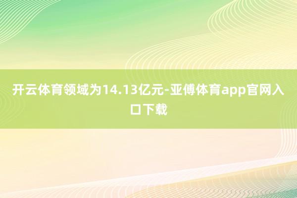 开云体育领域为14.13亿元-亚傅体育app官网入口下载