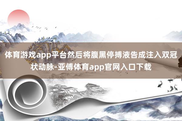 体育游戏app平台然后将腹黑停搏液告成注入双冠状动脉-亚傅体育app官网入口下载