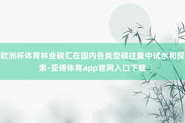 欧洲杯体育林业碳汇在国内各类型碳往复中试水和探索-亚傅体育app官网入口下载