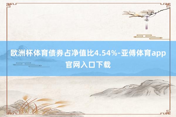 欧洲杯体育债券占净值比4.54%-亚傅体育app官网入口下载