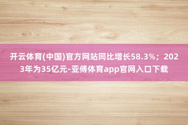 开云体育(中国)官方网站同比增长58.3%；2023年为35亿元-亚傅体育app官网入口下载