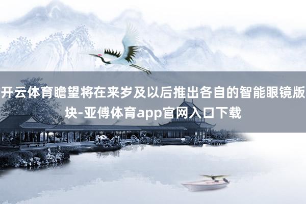 开云体育瞻望将在来岁及以后推出各自的智能眼镜版块-亚傅体育app官网入口下载