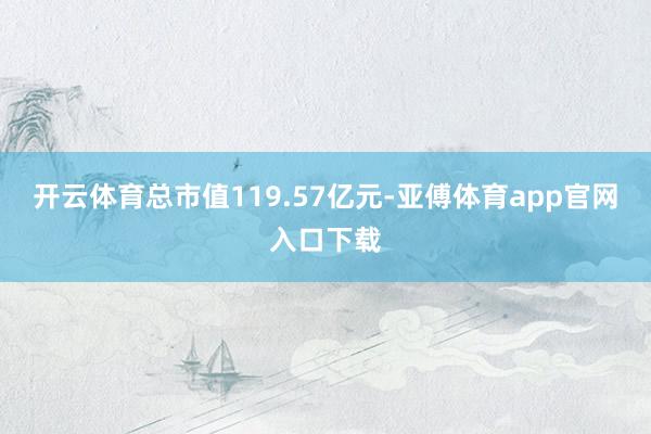 开云体育总市值119.57亿元-亚傅体育app官网入口下载