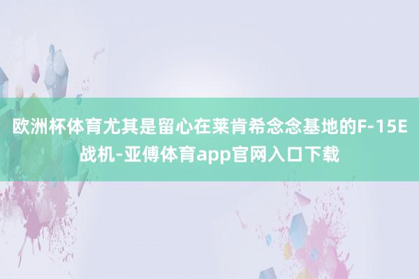 欧洲杯体育尤其是留心在莱肯希念念基地的F-15E战机-亚傅体育app官网入口下载